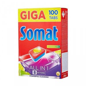 Моющее средство для посудомоечной машины Somat All in 1 Лимон и Лайм, 100 таблеток