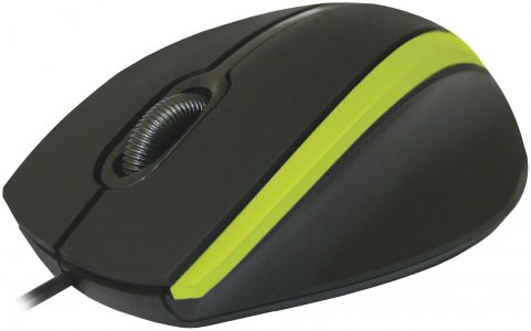 Мышь проводная Defender MM-340 USB чёрный/зеленый (52346)