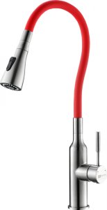 Смеситель для кухни Lemark LM5082S-Red Expert полированная сталь (для мойки)