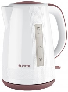 Электрический чайник VITEK VT-7055 белый/коричневый