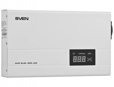 Стабилизатор напряжения Sven AVR SLIM-500 LCD White