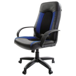 Кресло руководителя Brabix Strike EX-525 (черно-синий) (531380)