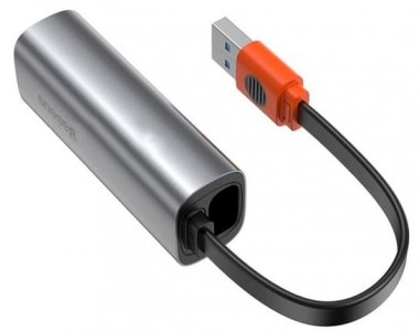 Сетевая карта Baseus Steel Cannon Series CAHUB-AF0G USB-A/USB-C to Ethernet