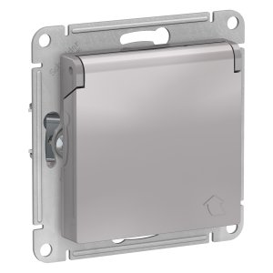 Розетка Schneider Electric AtlasDesign с заземл. со шторк. с крышкой, 16А, IP20 (ATN000346)