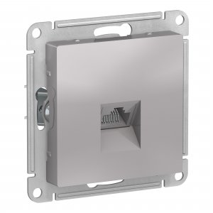 Механизм розетки Schneider Electric AtlasDesign, кат. 5Е, механизм, АЛЮМИНИЙ (1240254)