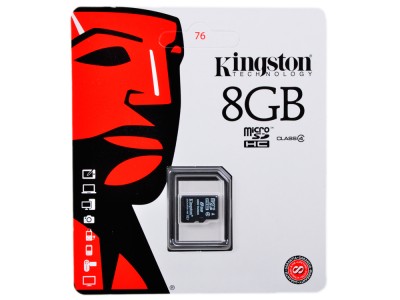 Карта памяти micro SDHC Kingston 8GB Class 4 (SDC4/8GBSP)