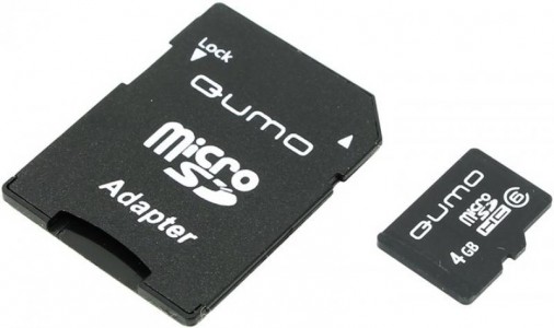 Карта памяти micro SDHC Qumo 4Gb Class 6 (QM4GMICSDHC6)