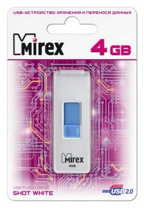USB-флешка Mirex Shot 4GB White (13600-FMUWST04)