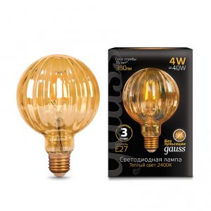 Светодиодная лампа Gauss Filament G100 4W 380lm 2400К Е27 Golden (147802004)