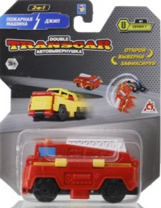 Игрушка-автовывернушка 1Toy "Transcar 2 в 1: Пожарная машина/Джип" (Т18277)