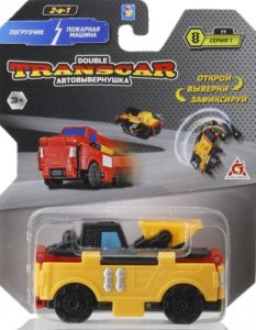 Игрушка-автовывернушка 1Toy "Transcar 2 в 1: Погрузчик/Пожарная машина" (Т18286)