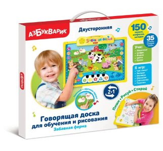 Развивающая игрушка Азбукварик "Говорящая доска: Забавная ферма", двухсторонняя (2633)