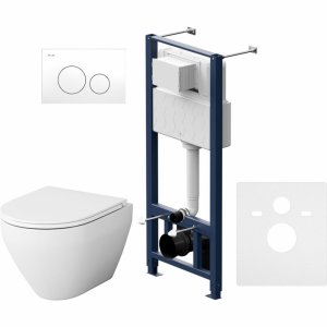 Комплект унитаза с инсталляцией Am.Pm Spirit V2.0 FlashClean IS49001.701700 с сиденьем Микролифт и клавишей смыва Белый