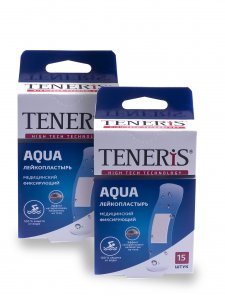 Пластырь Teneris TENERIS AQUA Лейкопластырь водонепроницаемый медицинский фиксирующий на полимерной основе 15+15 шт.