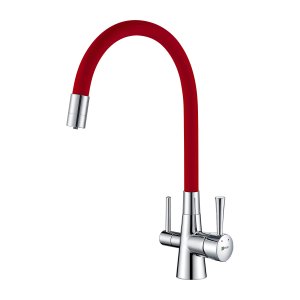 Смеситель для кухни Lemark Comfort LM3075C-Red Хром Красный