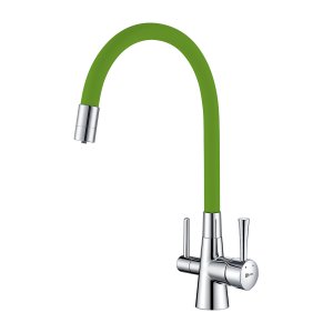 Смеситель для кухни Lemark Comfort LM3075C-Green Хром Зеленый