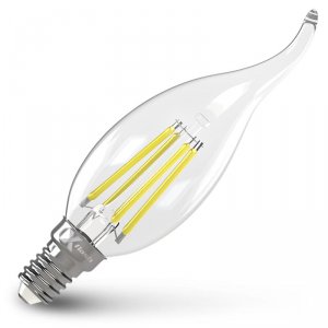 Лампа светодиодная X-flash Filament CA35 E14 4W 220V 4000K прозрачная (48830)