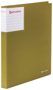 Папка BRAUBERG "Шелк", внутренний карман, до 170 листов, бронза (227503)