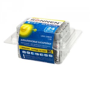 Батарейка SONNEN Alkaline LR03, 24 шт (455096)