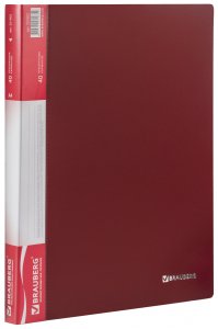 Папка BRAUBERG 40 вкладышей, красная (221602)