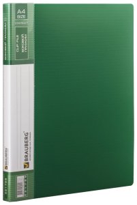 Папка BRAUBERG Contract, до 100 листов, зеленая (221789)