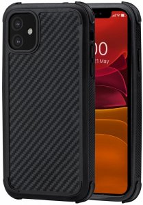 Чехол Pitaka для iPhone 11, противоударный, черный/серый (KI1101RP)