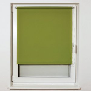 Штора рулонная Brabix S-32, текстура лён, 40x175 см, зелёная (605969)