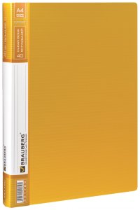 Папка BRAUBERG Contract, 40 вкладышей, желтая (221780)