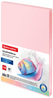 Цветная бумага BRAUBERG А4, 80 г/м, 100 листов, пастель, розовая (112447)