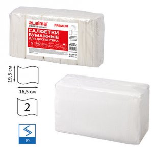 Бумажные салфетки Лайма Premium, 5x200 шт, белые (112510)