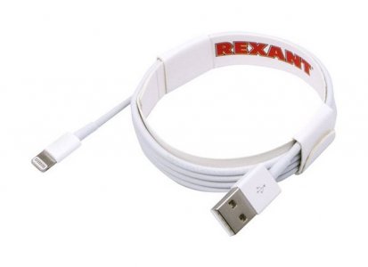 Кабель REXANT USB-Lightning для iPhone 1 м белый