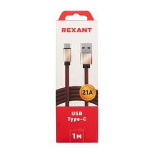 Аксессуар REXANT USB-Type-C 2A 1 м коричневый