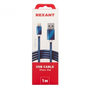 Аксессуар REXANT USB-Lightning 1 м синий