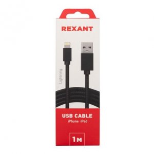 Аксессуар REXANT USB-Lightning 1 м черный