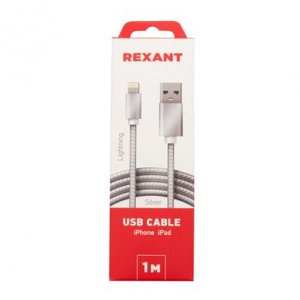 Аксессуар REXANT USB-Lightning 1 м серебристый