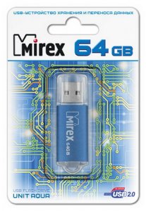 Флеш-диск Mirex Unit 64GB Aqua (13600-FMUAQU64)