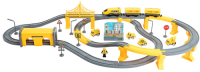Железная дорога Givito игрушка "Строительная площадка, 92 предмета", на батарейках со звуком (разноцветный)