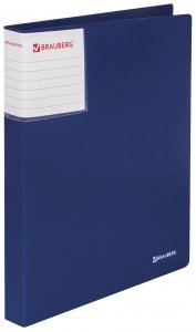 Папка BRAUBERG "Шелк", внутренний карман, до 170 листов, синяя (227502)