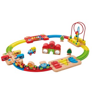 Музыкальная игрушка Hape Музыкальная Железная дорога Радужная головоломка (E3826_HP)