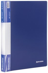 Папка BRAUBERG 40 вкладышей, синяя (221603)