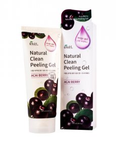 Гелевые пилинги с экстрактами фруктов EKEL Acai Berry Natural Clean Peeling Gel - Пилинг-скатка с экстрактом ягод асаи (8809430539744)