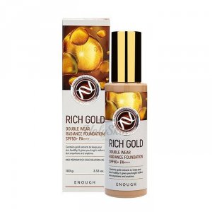 Тональная основа с золотом для сияния кожи Enough Rich Gold Double Wear Radiance Foundation (ЕНФ 33)