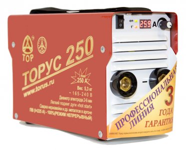Инверторный сварочный аппарат ТОРУС 250 Экстра НАКС (красный) (95566029)