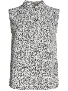 Блузка без рукавов oodji Ultra, цвет: черный, белый. 11411084B/43414/2910F