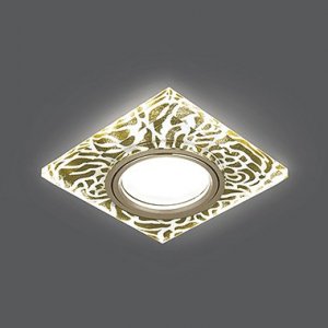 Встраиваемый светильник Gauss Backlight BL063 квадратный, золотой узор/золотой, Gu5.3, 2700K