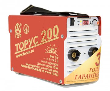 Инверторный сварочный аппарат ТОРУС 200 НАКС (красно-белый) (95566025)