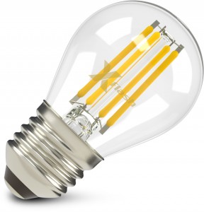 Лампа светодиодная X-flash G45 E27 4W 230V желтый свет, филамент