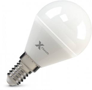 Лампа светодиодная X-flash P45 E14 6.5W 220V желтый свет, матовая колба