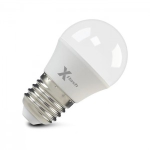 Лампа светодиодная X-flash G45 E27 6.5W 220V желтый свет, матовая колба