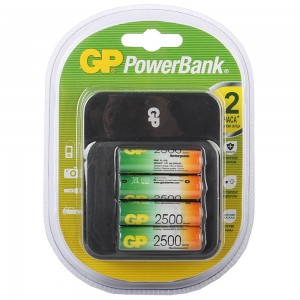 Зарядное устройство + аккумуляторы GP PB550GS250-2CR4